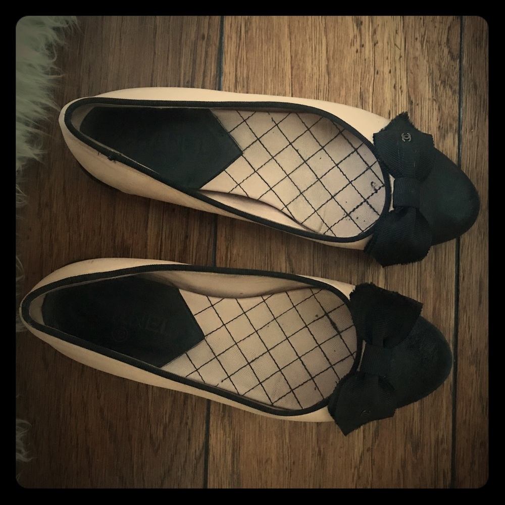 Vintage pink Chanel flats